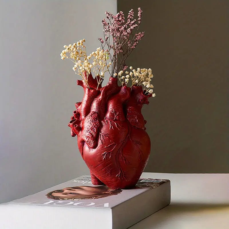 Heart Shaped Vase - Unique Decorative Design - Artistic Sculpture - Ceramic Centerpiece - Image 1