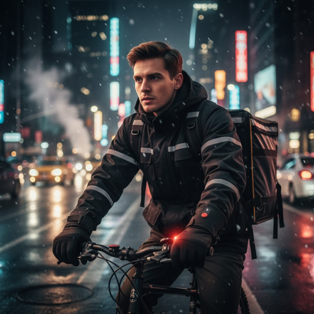 Heated Winter Gloves with USB Heating & Touchscreen – Windproof for Cycling & Work