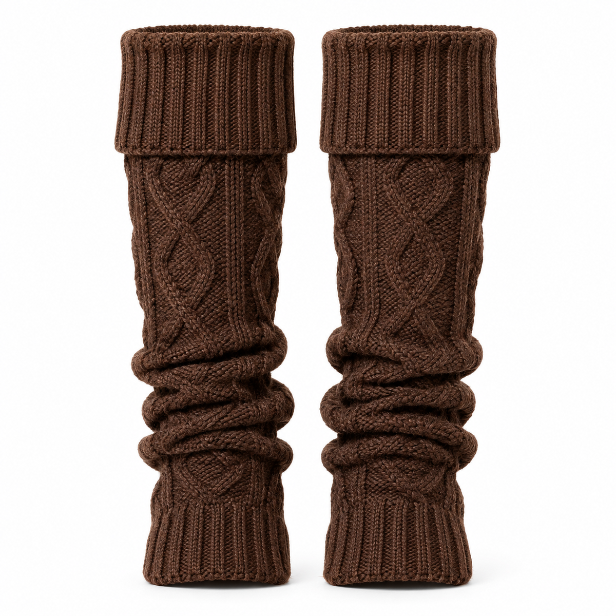 Knitted Leg Warmers | Stretchy Acrylic Fit | Approx. 40 cm Long Leg Warmers for Indoor Wear, Autumn & Winter
