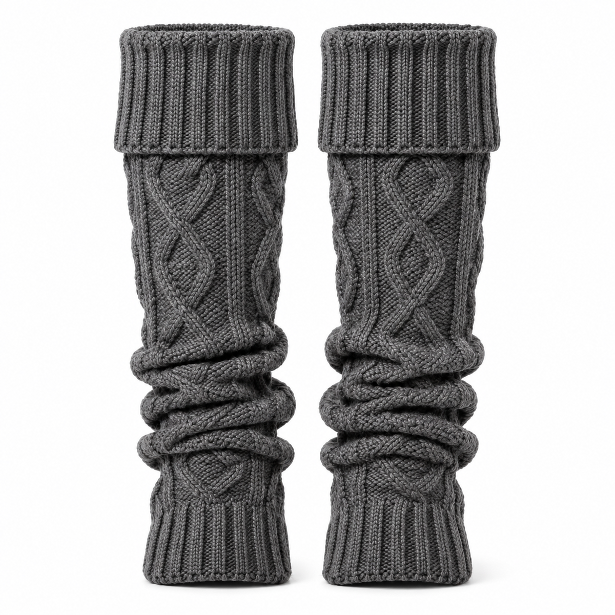 Knitted Leg Warmers | Stretchy Acrylic Fit | Approx. 40 cm Long Leg Warmers for Indoor Wear, Autumn & Winter