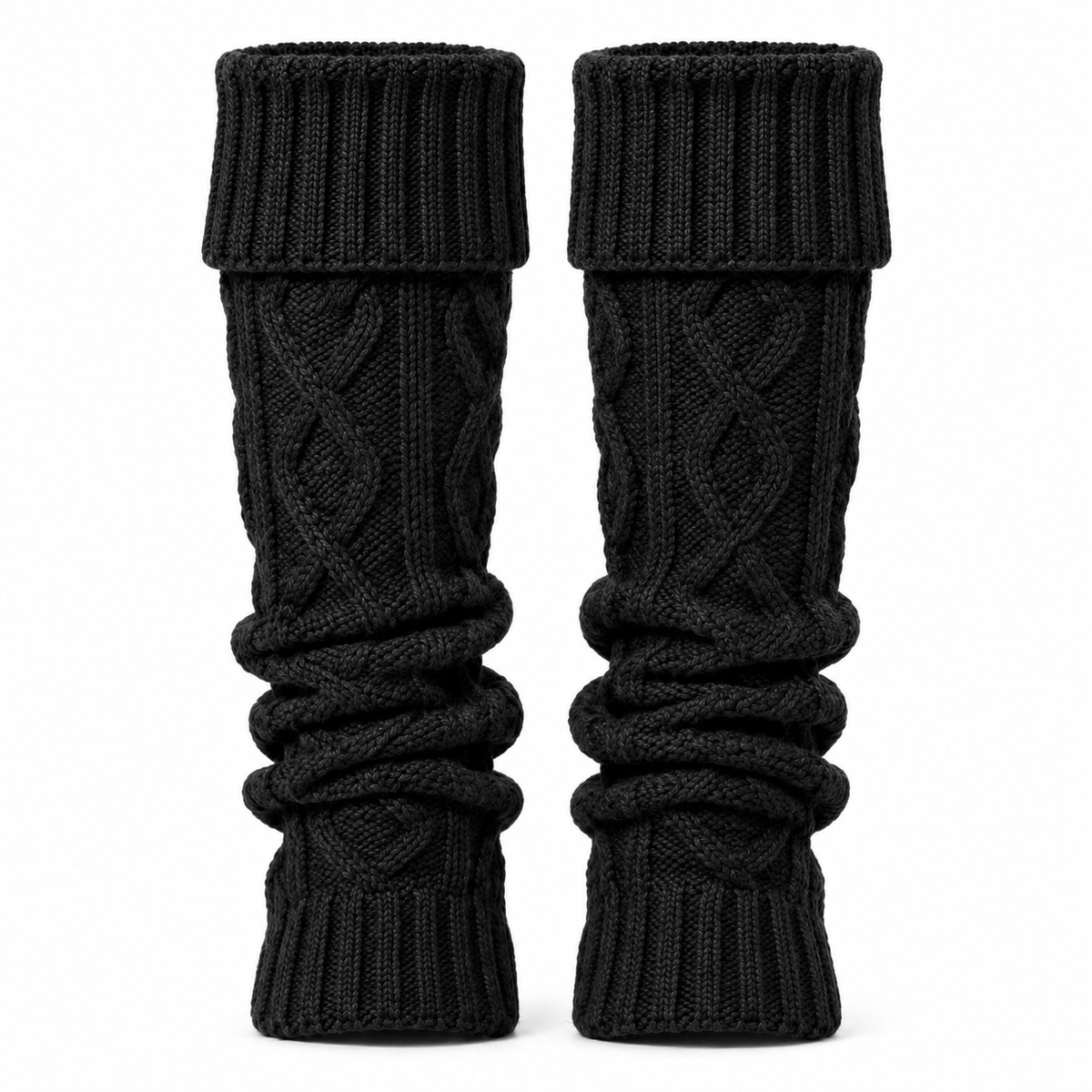 Knitted Leg Warmers | Stretchy Acrylic Fit | Approx. 40 cm Long Leg Warmers for Indoor Wear, Autumn & Winter