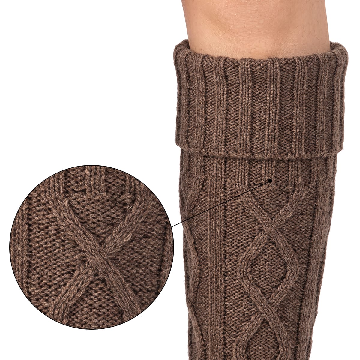 Knitted Leg Warmers | Stretchy Acrylic Fit | Approx. 40 cm Long Leg Warmers for Indoor Wear, Autumn & Winter
