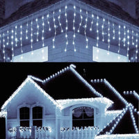 LED Icicle String Lights with 8 Modes - Festive Winter Curtain Lights - Christmas and New Year Decoration - EU Plug