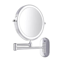 LED Makeup Mirror - Chrome Finish - Double Sided - Swivel Extendable Arm