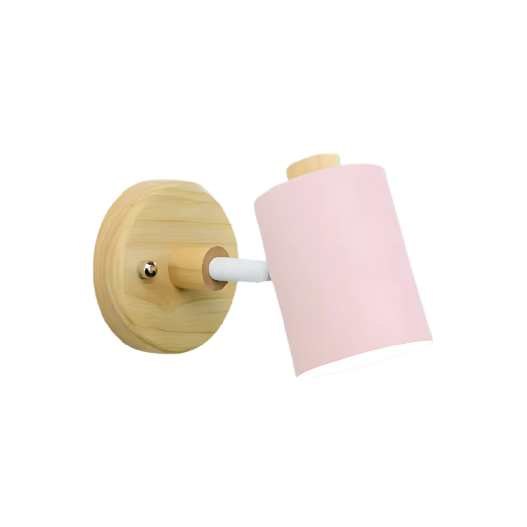 LED Wall Sconce - Wood and Iron - Modern Minimalist Cylinder Wall Light - Image 1