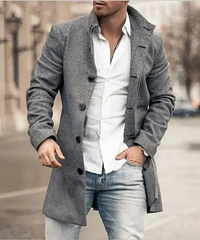 Men's Buttoned Trench Coat