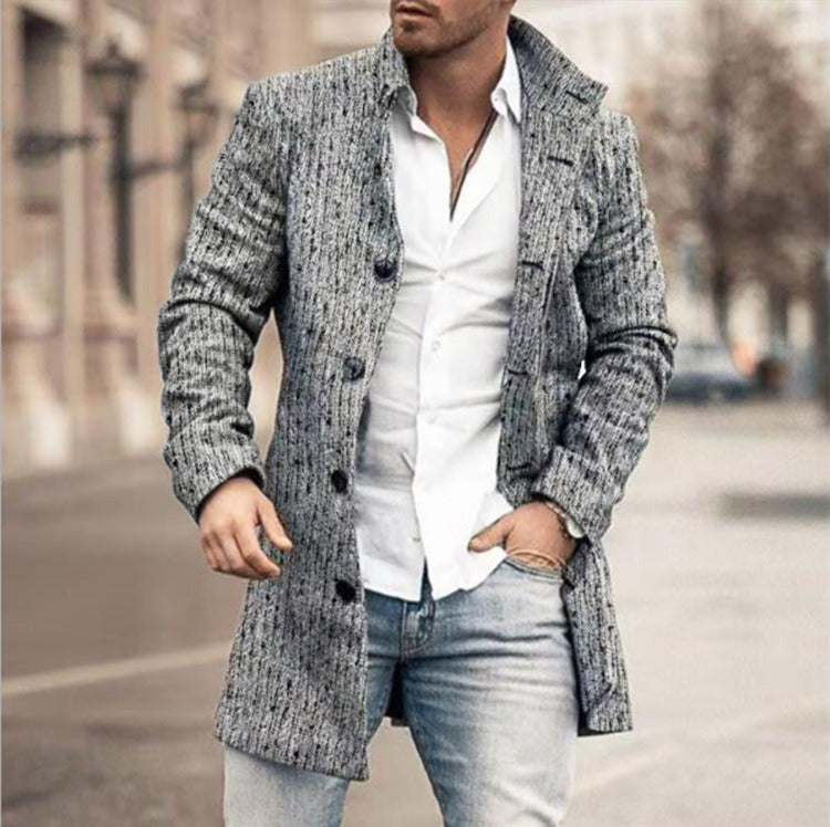 Men's Buttoned Trench Coat