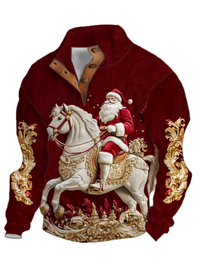 Men's Christmas Sweater with Equestrian Print