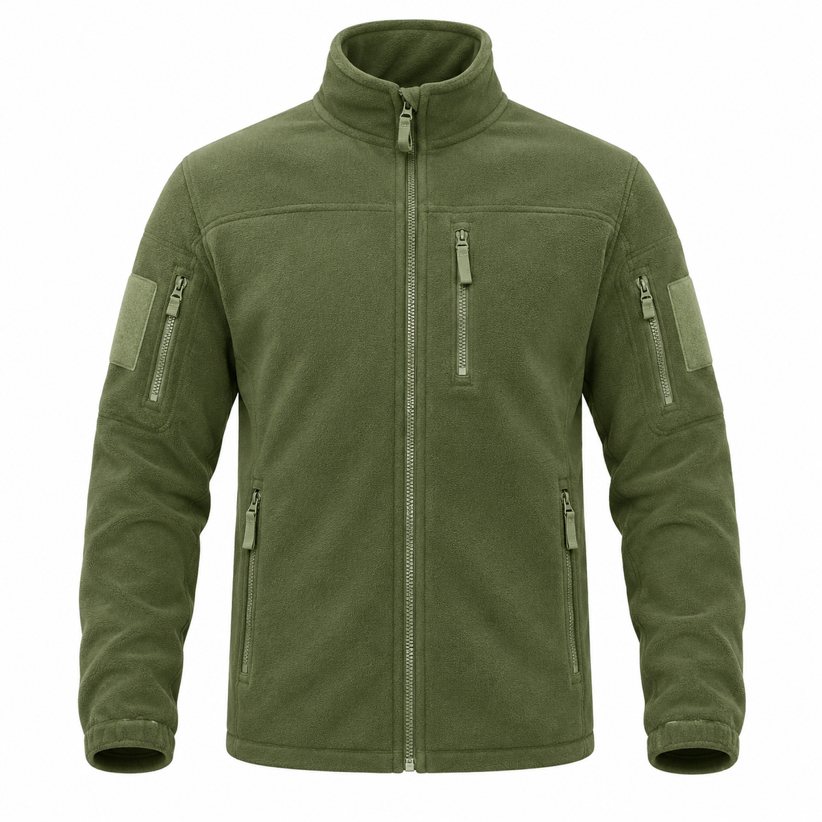 Men's Fleece Jacket | Stand Collar & Full Zip | Classic Jacket with Zippered Pockets for Everyday & Outdoor Use
