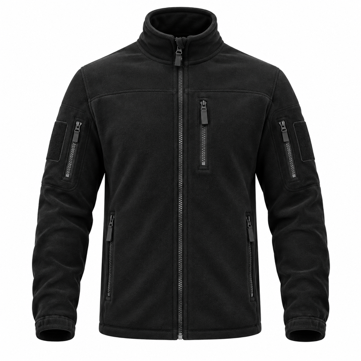 Men's Fleece Jacket | Stand Collar & Full Zip | Classic Jacket with Zippered Pockets for Everyday & Outdoor Use