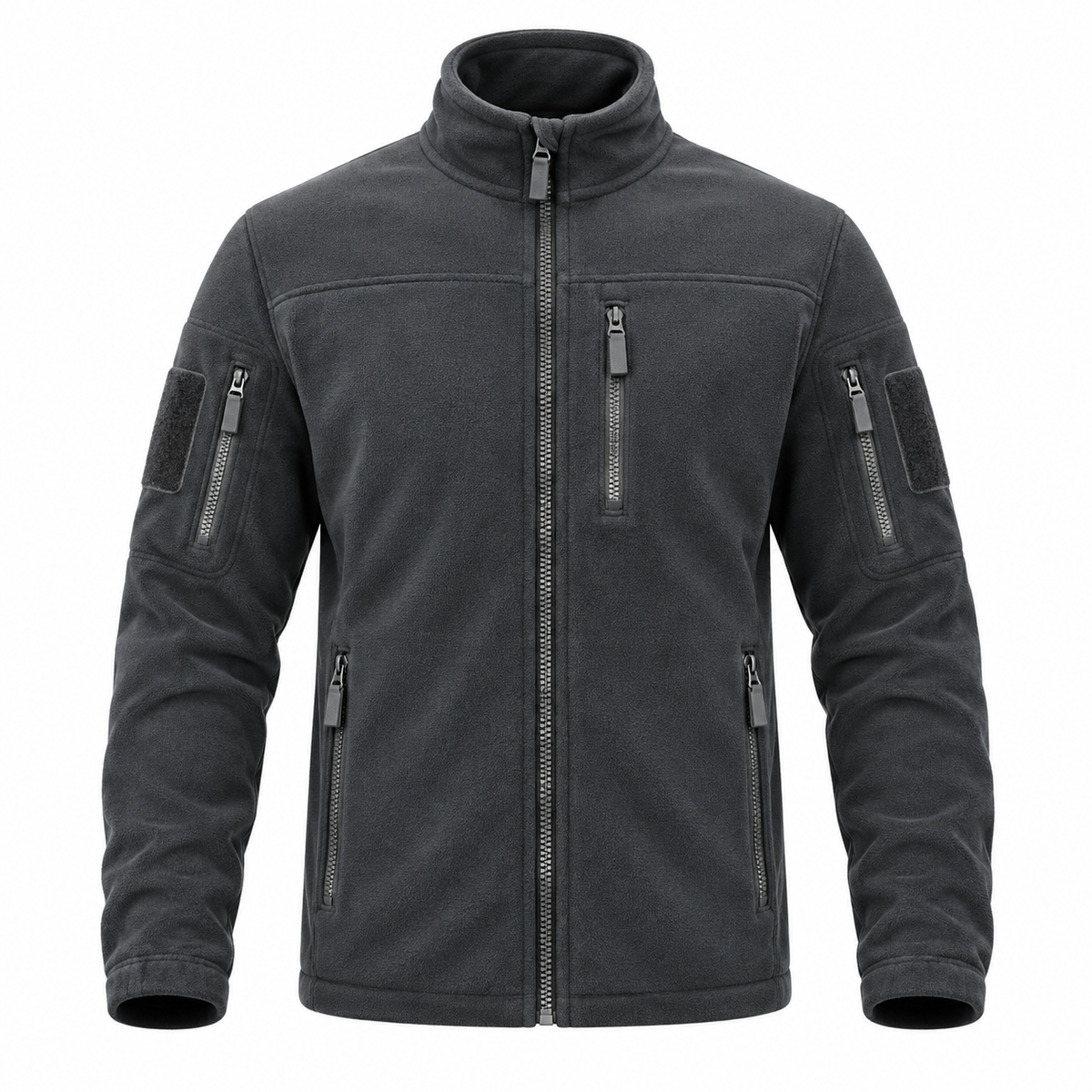 Men's Fleece Jacket | Stand Collar & Full Zip | Classic Jacket with Zippered Pockets for Everyday & Outdoor Use