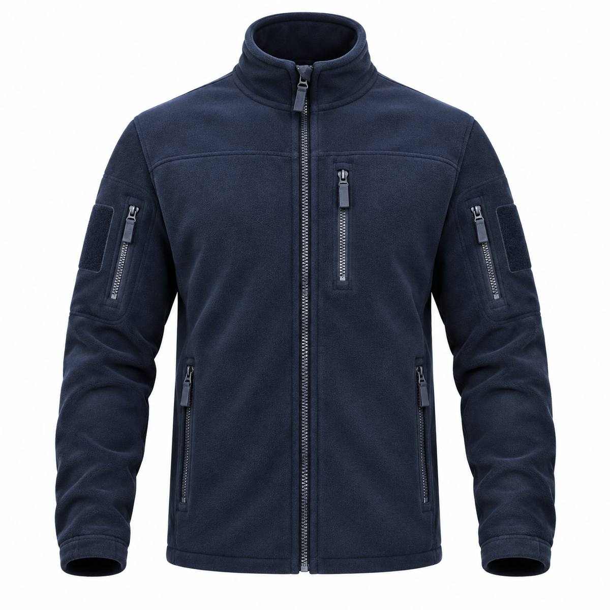 Men's Fleece Jacket | Stand Collar & Full Zip | Classic Jacket with Zippered Pockets for Everyday & Outdoor Use