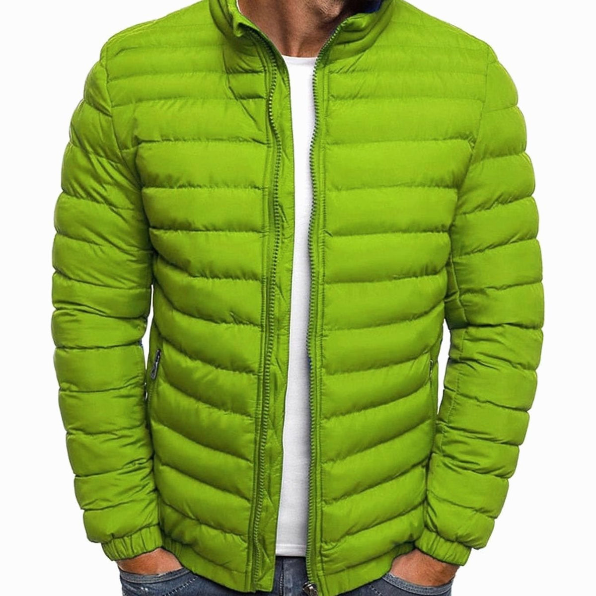Men's Quilted Lightweight Stand-Collar Puffer Jacket