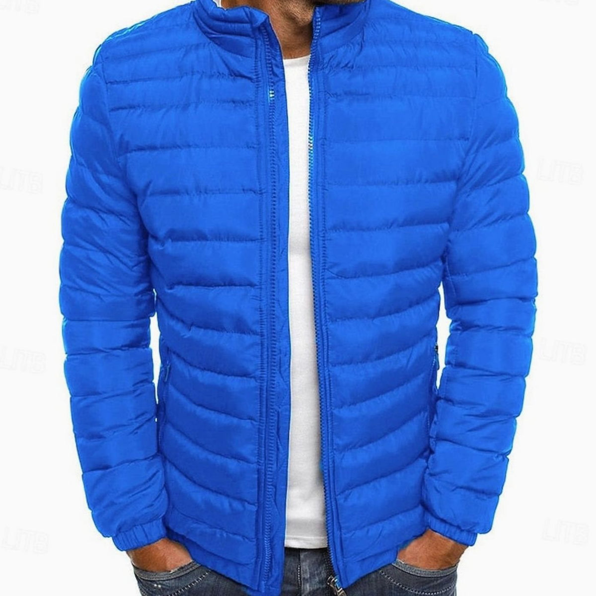 Men's Quilted Lightweight Stand-Collar Puffer Jacket