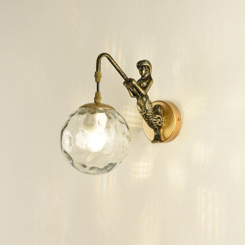 Mermaid Glass Globe Wall Lamp - Vintage Style Lighting Fixture - Image 4