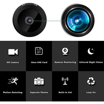 Mini Wireless Security Camera with HD Live Feed & Night Vision