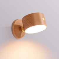 Minimalist Wooden Rechargeable LED Wall Light - Cordless Accent Lighting