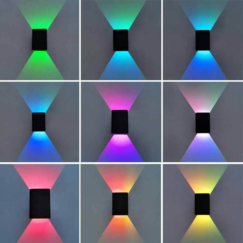 Modern Aluminium LED Wall Light - Square Accent Lighting - Remote Controlled 1-Light - Image 2