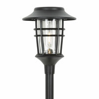 Modern Black Plastic Solar Garden Light - Flame Effect LED Pathway Light