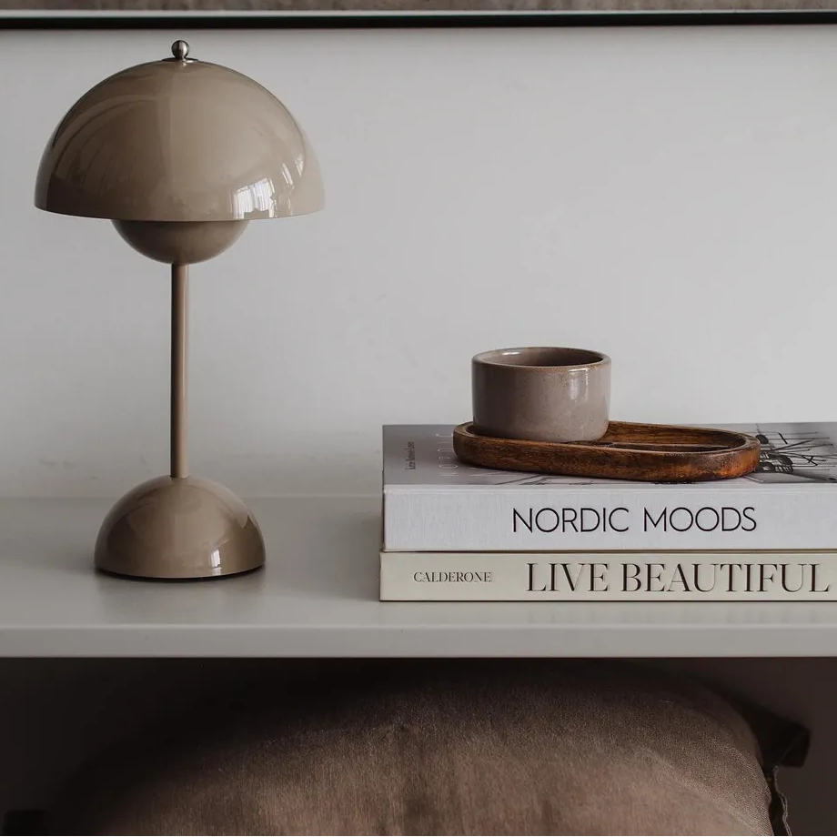 Modern Dome Table Lamp - Iron & Acrylic - Wireless LED Lighting - Image 2