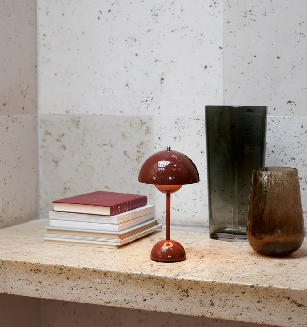 Modern Dome Table Lamp - Iron & Acrylic - Wireless LED Lighting - Image 4