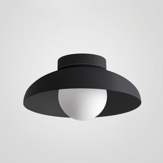 Modern Iron & Glass Globe Semi-Flush Mount Light - Stylish Minimalist Design - Image 1