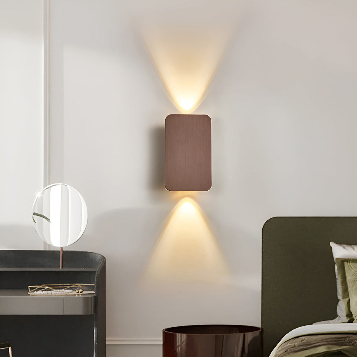 Modern LED Wall Lamp - Rectangle Design - Indoor Lighting - Brushed Black Finish - Image 6