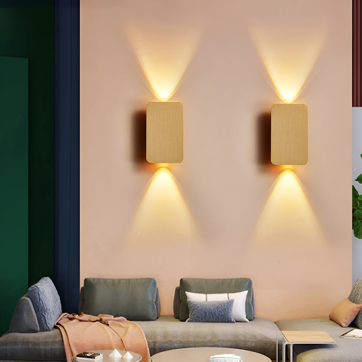 Modern LED Wall Lamp - Rectangle Design - Indoor Lighting - Brushed Black Finish - Image 7