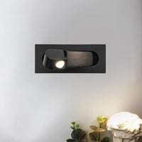 Modern Rectangular Aluminum Adjustable LED Wall Sconce - Recessed 1-Light