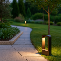 Modern Rectangular Black LED Pathway Light - Outdoor Garden Lamp