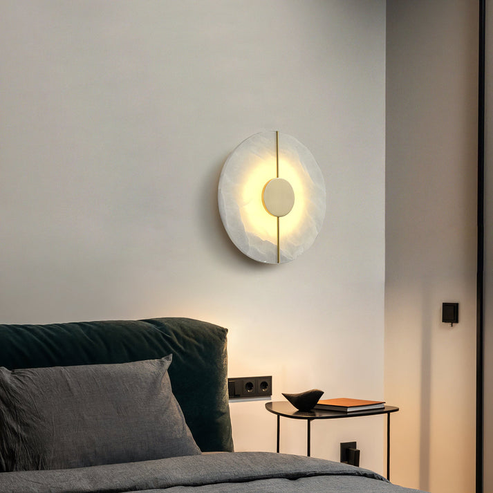 Modern Round Marble Wall Sconce - Gold Accent - Nordic Style LED Light - Image 5