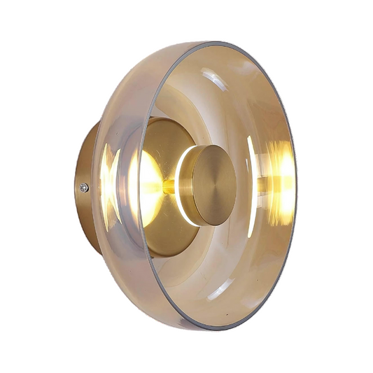 Modern Round Wall Sconce - Glass & Metal - LED Wall Light - Stylish Fixture - Image 1