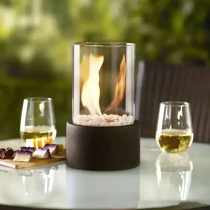 Modern Tabletop Lantern with Flickering Flame