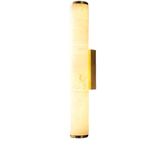 Modern Wall Sconce - Marble Finish - Copper Accent Lighting - Minimalist Style