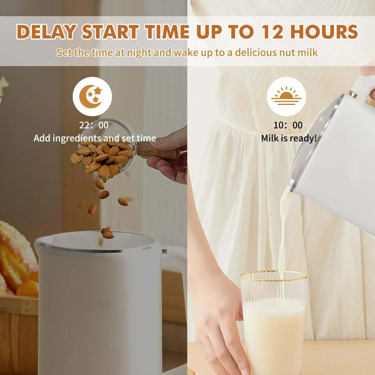 Multifunctional 8-in-1 Nut Milk Maker, 1000 ml