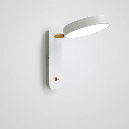 Nordic Style Wall Light with Rubberwood Accent - LED Reading Light with Switch - Image 1