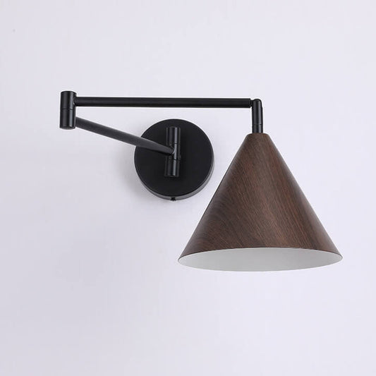 Nordic Style Wood Accent Wall Sconce - Iron Swing Arm - Modern Lighting - Image 6