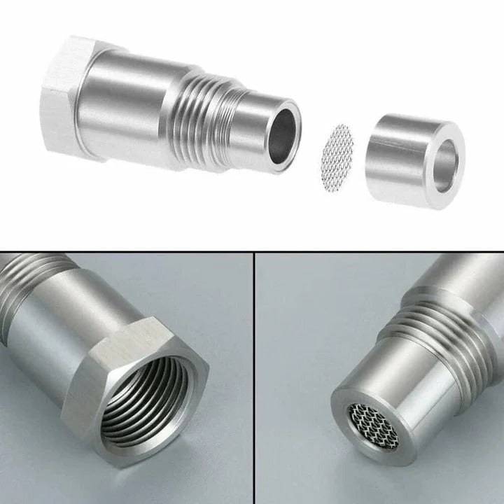 O2 Oxygen Sensor Spacer Adapter with Built-In Mini Catalytic Converter for Check Engine Light