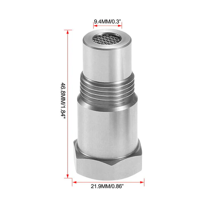 O2 Oxygen Sensor Spacer Adapter with Built-In Mini Catalytic Converter for Check Engine Light