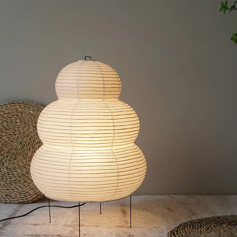 Paper Floor Lamp - Japanese Style - Dimmable Ambient Lighting - Rice Paper Lantern - Image 6