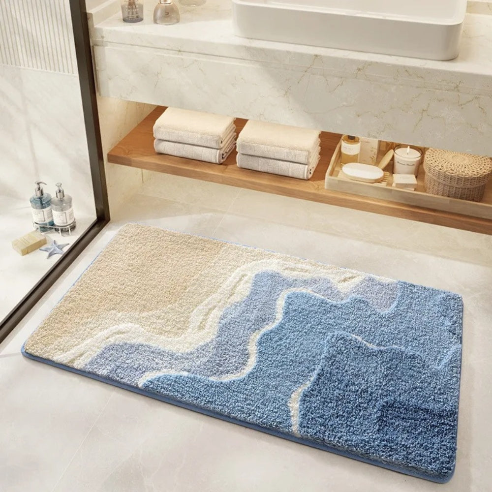 Patterned Bath Mat - Flocking Material - Coastal Style - 20"x31" - Image 2
