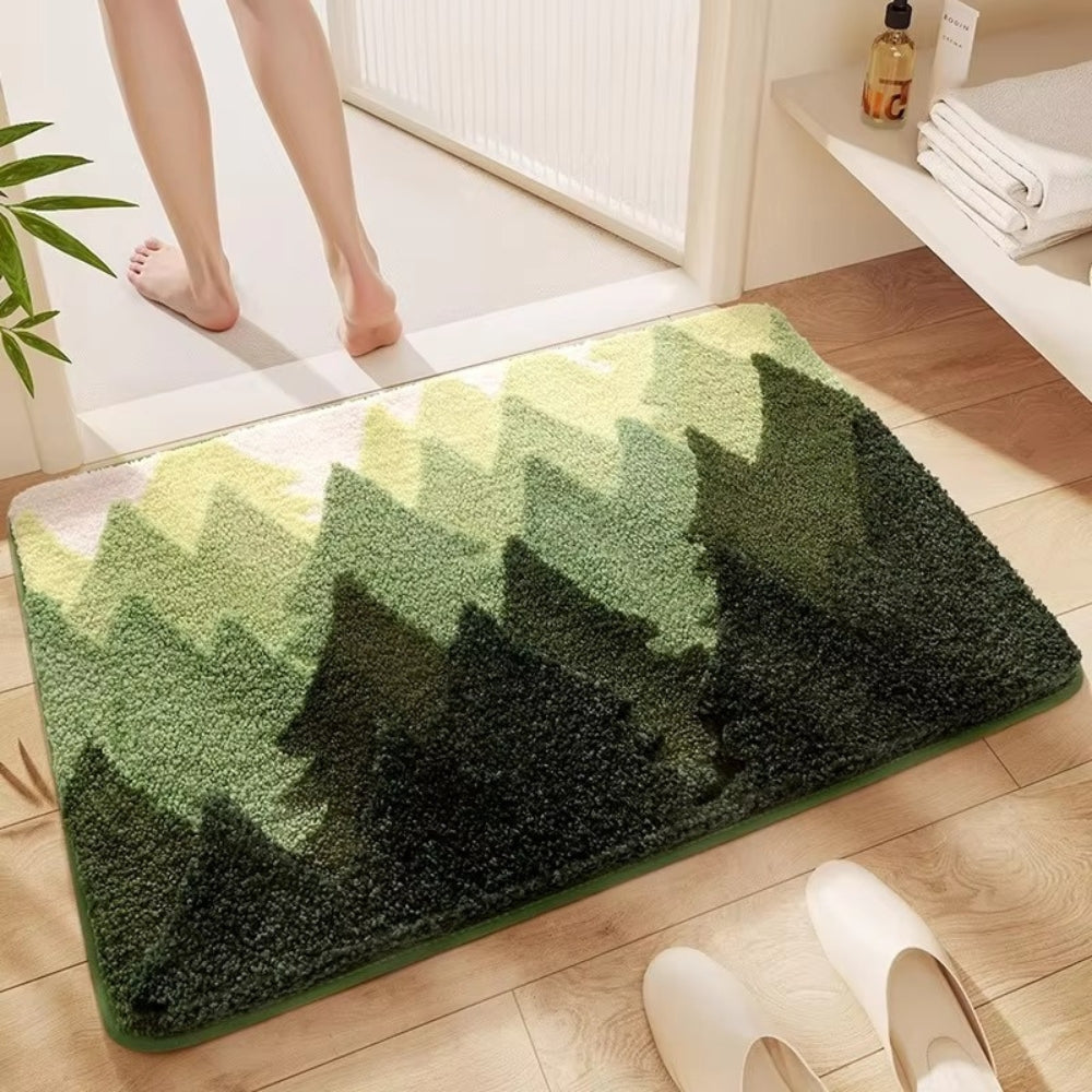 Patterned Microfiber Bathroom Mat - Non-Slip - Stylish Design - Image 4