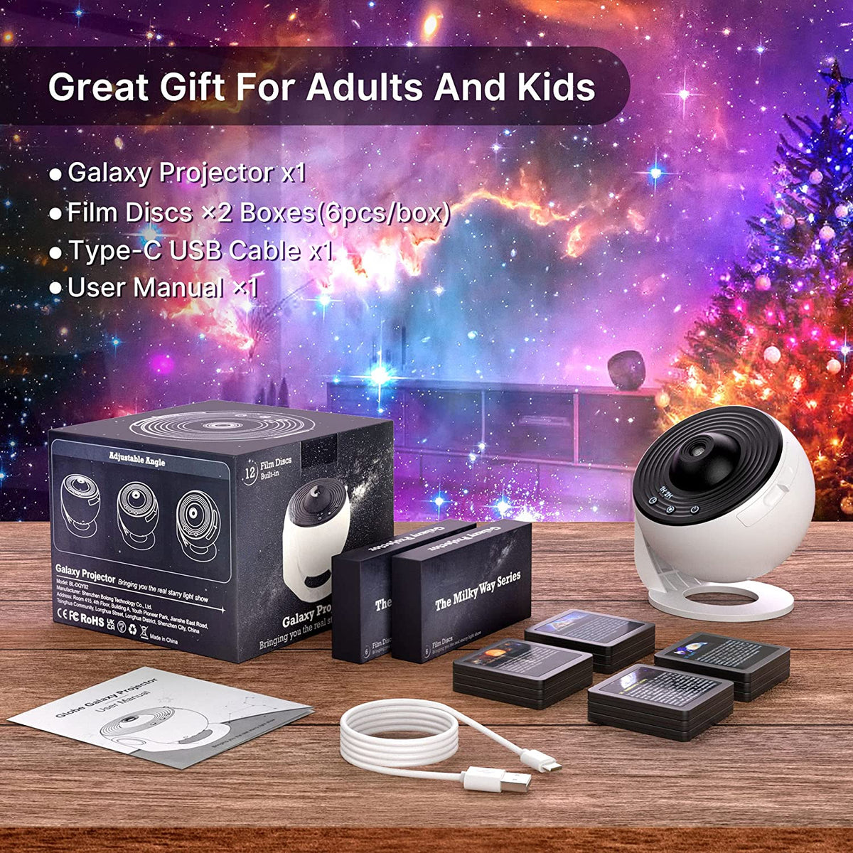 Planetarium Projector - 13 in 1 HD Galaxy Light - White ABS Material - Table Lamp - Image 5