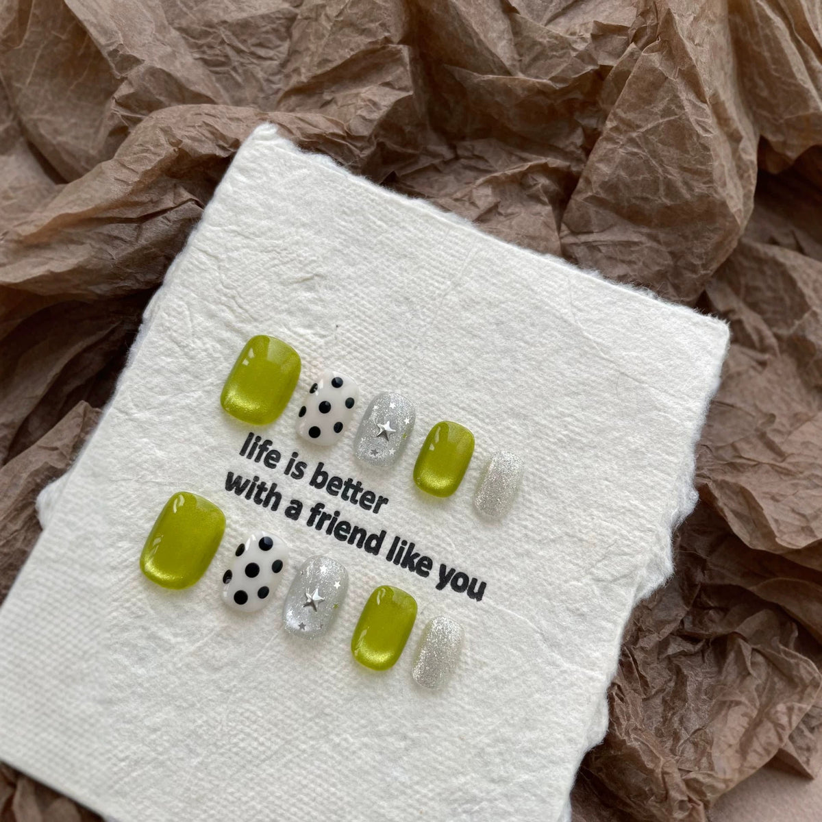 Playful Decorative Press-On Nail Art Set