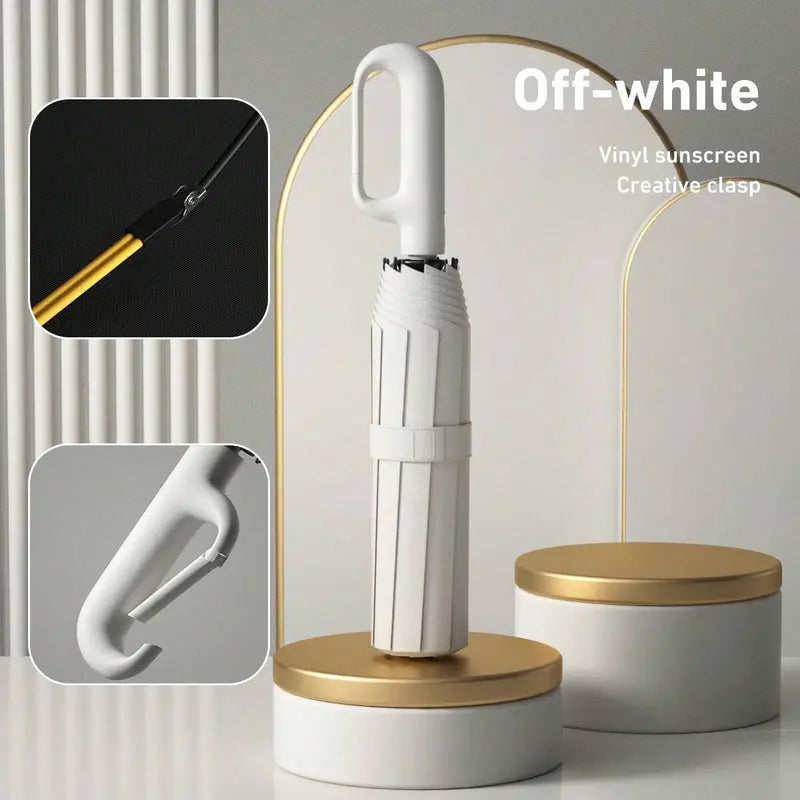 Portable Automatic Folding Umbrella - Windproof and Waterproof with Loop Buckle