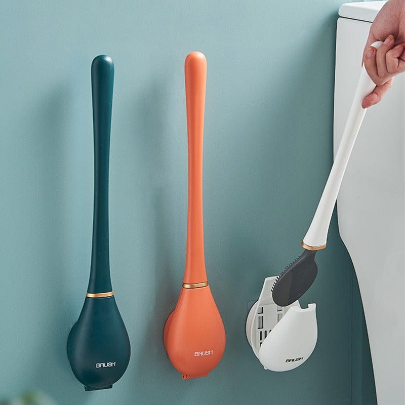 PureBrush | Elegant Toilet Brush with Antibacterial Silicone Head