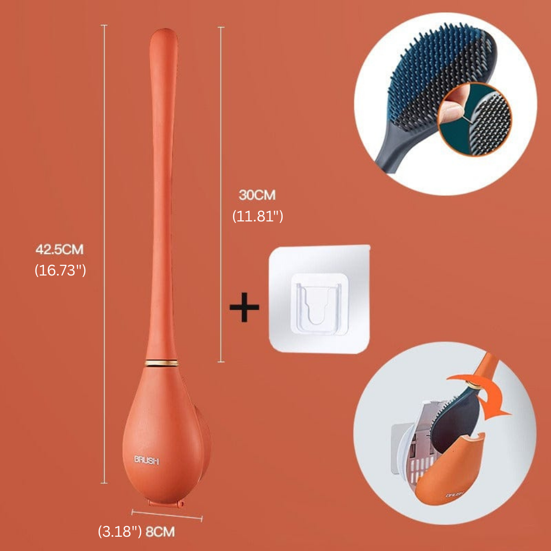PureBrush | Elegant Toilet Brush with Antibacterial Silicone Head