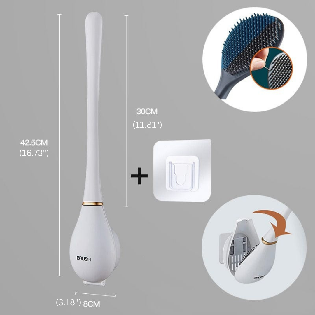 PureBrush | Elegant Toilet Brush with Antibacterial Silicone Head
