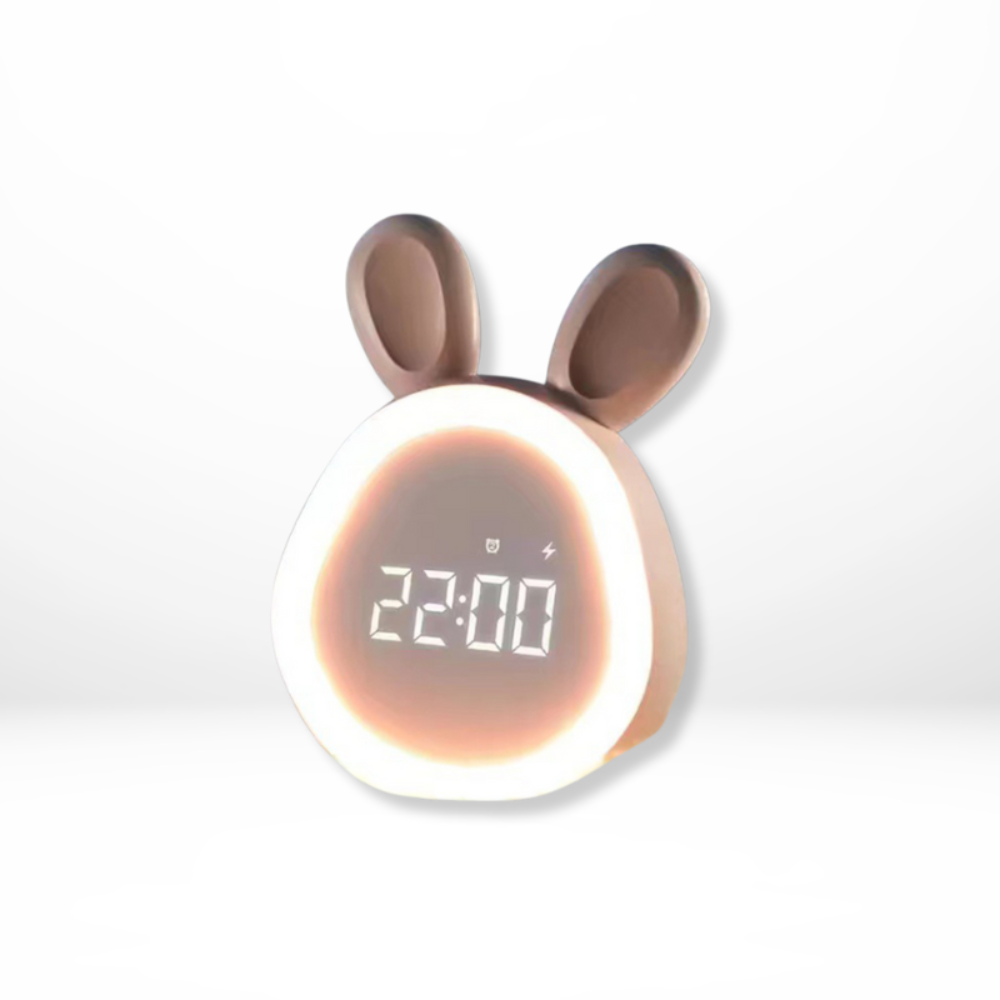 Rabbit Night Light Alarm Clock - Kids Room Decor - LED Digital Display - Image 3
