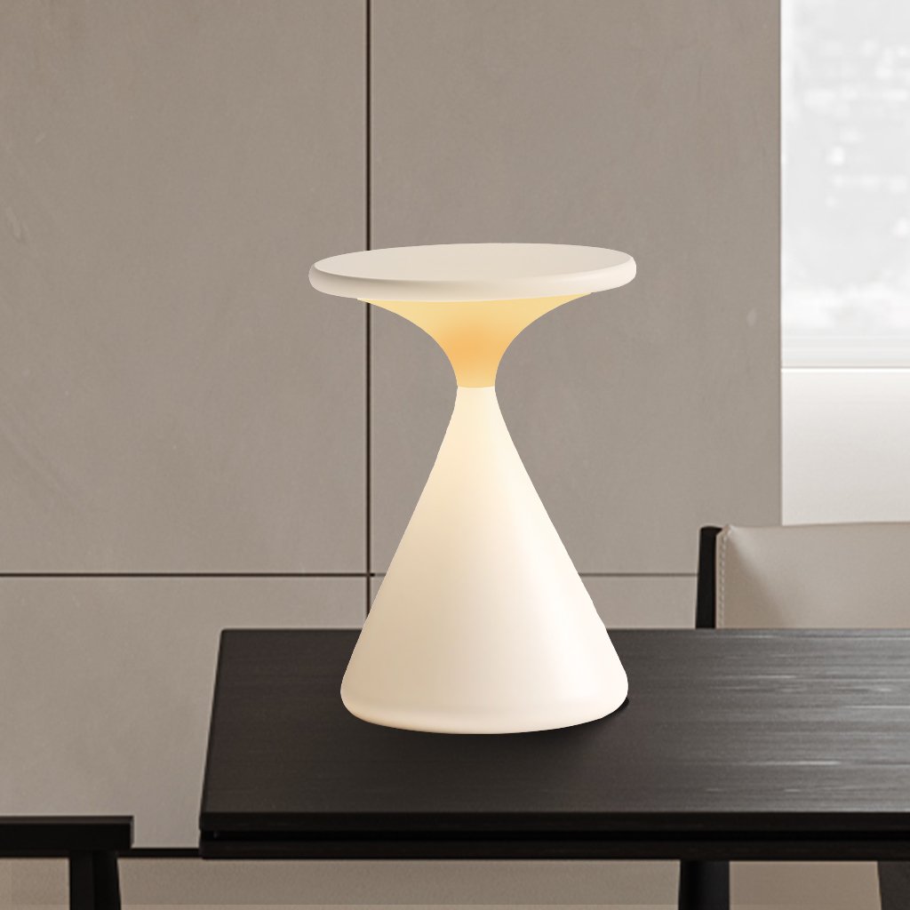 Rechargeable LED Table Lamp - Modern Hourglass Design - Dimmer Function - Image 2